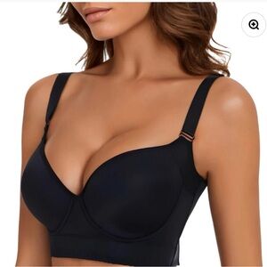Women's Black Longline Bra
